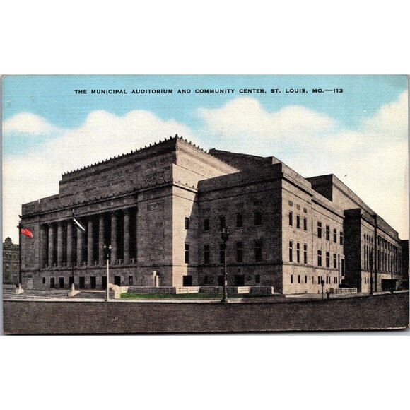 Postcard, Vintage,St Louis, Mo, Municipal Auditorium and Community Center,  PC14 - Picture 1 of 2